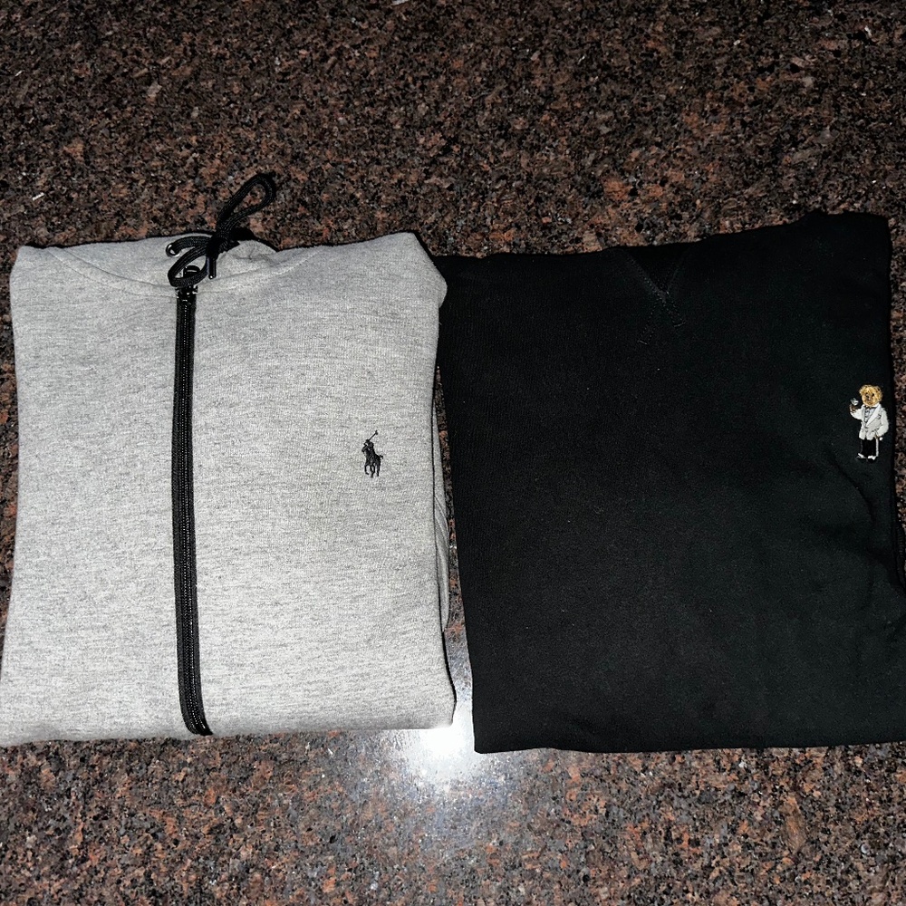 Ralph Lauren Hoodie Heather Grey X Ralph Lauren Hoodie Black Tuxedo Bear